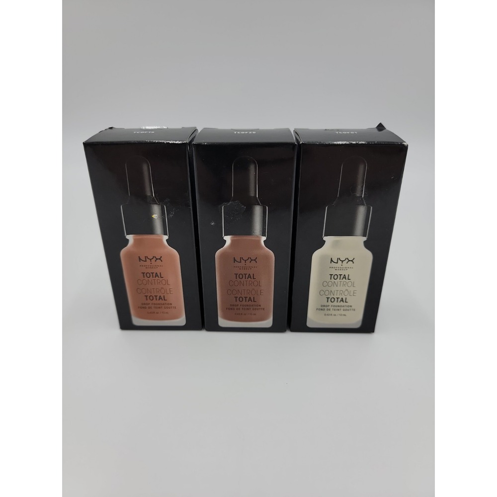 Lot of 3 NYX Total Control Drop Foundation Vegan Product #010